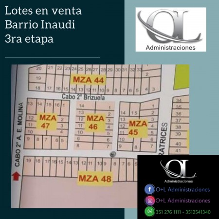 LOTE en VENTA Barrio INAUDI